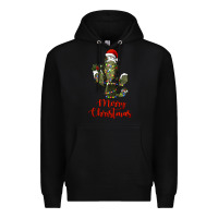 Black merry christmas cactus Premium Hoodie - RanaPortraitStore