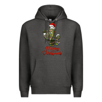 Charcoal Heather merry christmas cactus Premium Hoodie - RanaPortraitStore