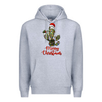 Heather Grey merry christmas cactus Premium Hoodie - RanaPortraitStore