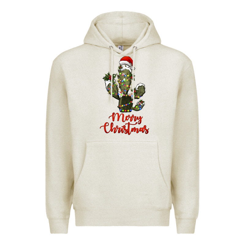 Merry Christmas Cactus Premium Hoodie by RanaPortraitStore | Teevron