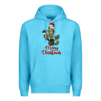 Ocean Blue merry christmas cactus Premium Hoodie - RanaPortraitStore