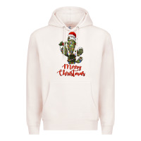 Pale Pink merry christmas cactus Premium Hoodie - RanaPortraitStore