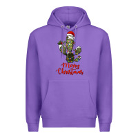 Purple merry christmas cactus Premium Hoodie - RanaPortraitStore