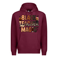 Burgundy black teacher magic Premium Hoodie - Zillion Design Studio
