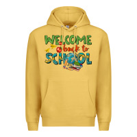 Antique Gold welcome back to school Premium Hoodie - texasbilliewilder