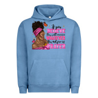 Pigment Pebble Blue afro woman bun and religion faith prayer Urban Hoodie - texasbilliewilder
