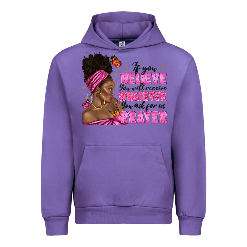 Afro Woman Bun And Religion Faith Prayer Urban Hoodie by texasbilliewilder | Teevron