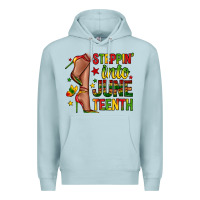 Blue Mist steppin into juneteenth Premium Hoodie - Zillion Design Studio