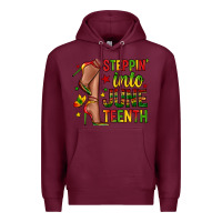 Burgundy steppin into juneteenth Premium Hoodie - Zillion Design Studio