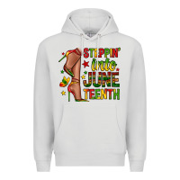 Dove Grey steppin into juneteenth Premium Hoodie - Zillion Design Studio