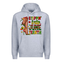Heather Grey steppin into juneteenth Premium Hoodie - Zillion Design Studio