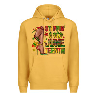 Mustard steppin into juneteenth Premium Hoodie - Zillion Design Studio