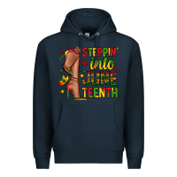 Navy steppin into juneteenth Premium Hoodie - Zillion Design Studio