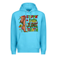 Ocean Blue steppin into juneteenth Premium Hoodie - Zillion Design Studio