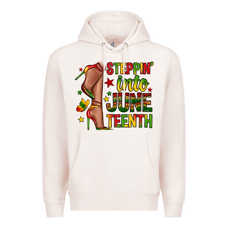 Steppin Into Juneteenth Premium Hoodie by Zillion Design Studio | Teevron