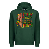 Sports Green steppin into juneteenth Premium Hoodie - Zillion Design Studio