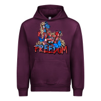 Mauve Wine freedom rock hand Urban Hoodie - Zillion Design Studio
