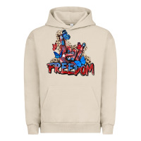 Pigment French Oak freedom rock hand Urban Hoodie - Zillion Design Studio