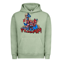 Pigment Oil Green freedom rock hand Urban Hoodie - Zillion Design Studio