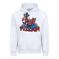 White freedom rock hand Urban Hoodie - Zillion Design Studio