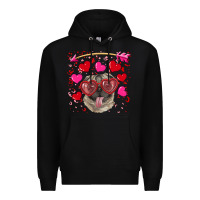 Black valentine's day  pug Premium Hoodie - RanaPortraitStore