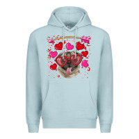 Blue Mist valentine's day  pug Premium Hoodie - RanaPortraitStore