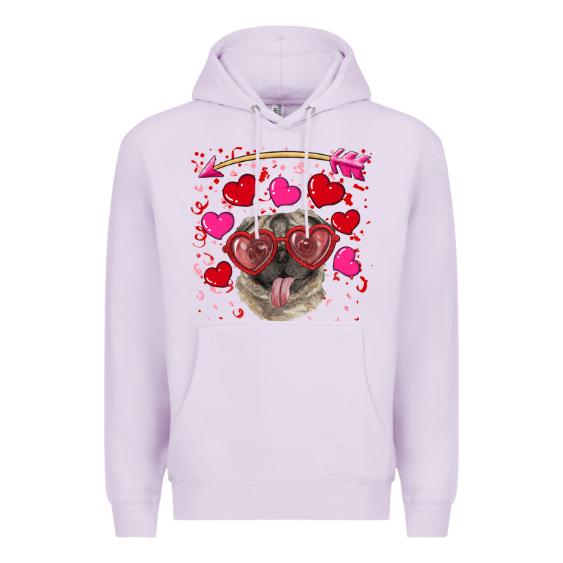 Valentine's Day  Pug Premium Hoodie by RanaPortraitStore | Teevron