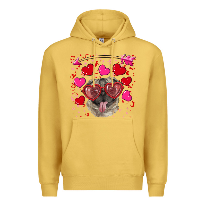 Valentine's Day  Pug Premium Hoodie by RanaPortraitStore | Teevron