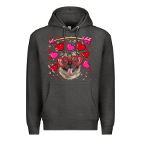 Charcoal Heather valentine's day  pug Premium Hoodie - RanaPortraitStore