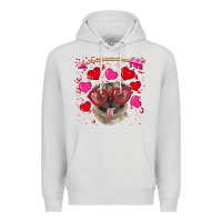 Dove Grey valentine's day  pug Premium Hoodie - RanaPortraitStore