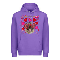Purple valentine's day  pug Premium Hoodie - RanaPortraitStore