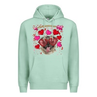 Seafoam valentine's day  pug Premium Hoodie - RanaPortraitStore