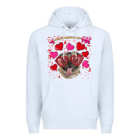 White valentine's day  pug Premium Hoodie - RanaPortraitStore