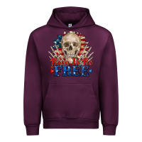 Mauve Wine born to be free skeleton Urban Hoodie - Zillion Design Studio
