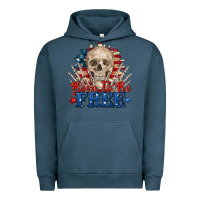 Pigment Midnight Navy born to be free skeleton Urban Hoodie - Zillion Design Studio