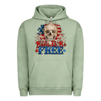 Pigment Oil Green born to be free skeleton Urban Hoodie - Zillion Design Studio