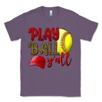 Lavender Play Ball Y'all Softball Classic Tee - BundleAndBundleShop