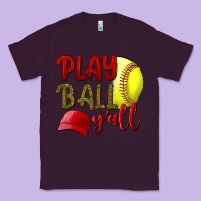 Play Ball Y'all Softball Classic Tee Designed By Bundleandbundleshop
