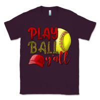 Plum Play Ball Y'all Softball Classic Tee - BundleAndBundleShop