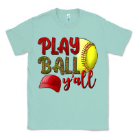 Seafoam Play Ball Y'all Softball Classic Tee - BundleAndBundleShop