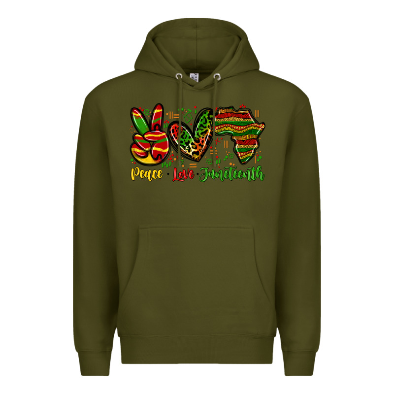 Peace Love Juneteenth Premium Hoodie by Zillion Design Studio | Teevron