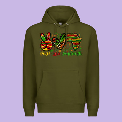 Peace Love Juneteenth Premium Hoodie Designed By Zillion Design Studio