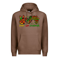 Chestnut peace love juneteenth Premium Hoodie - Zillion Design Studio