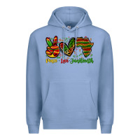 Colony Blue peace love juneteenth Premium Hoodie - Zillion Design Studio