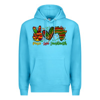 Ocean Blue peace love juneteenth Premium Hoodie - Zillion Design Studio