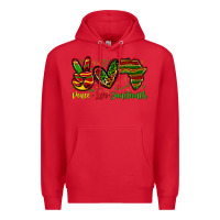 Red peace love juneteenth Premium Hoodie - Zillion Design Studio