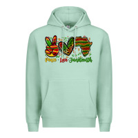 Seafoam peace love juneteenth Premium Hoodie - Zillion Design Studio