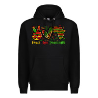Black peace love juneteenth Premium Hoodie - Zillion Design Studio