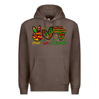 Coffee peace love juneteenth Premium Hoodie - Zillion Design Studio