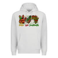 Dove Grey peace love juneteenth Premium Hoodie - Zillion Design Studio